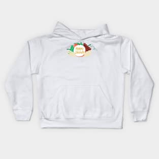 Happy Shavuot - Text, fruits and wheat Kids Hoodie